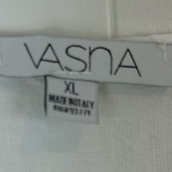 Vasna White Linen Maxi Dress Patch Pockets Sleeveless Women’s XL Made in Italy - Picture 9 of 9